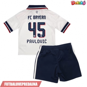 Lacne Dětský Futbalové dres Bayern Munich Aleksandar Pavlovic #45 2026-27 Krátky Rukáv - Preč (+ trenírky)